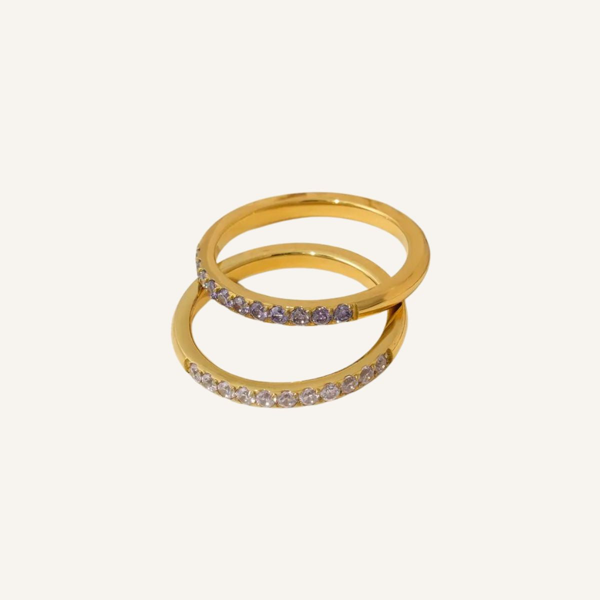 Anillo Banda · Anillo de líneas limpias con circones