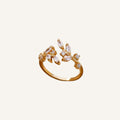 Anillo Destello · Anillo abierto con circones y diseño orgánico