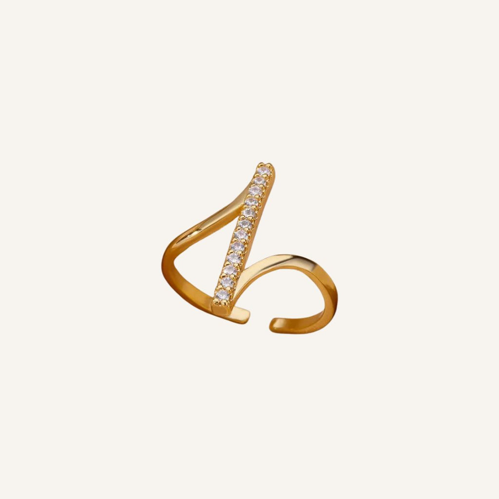 Anillo Línea · Anillo abierto con línea de circones