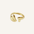 Anillo Latido · Anillo abierto con doble corazón