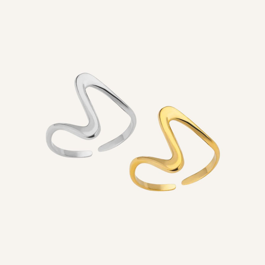 Anillo Onda · Anillo abierto con forma asimétrica