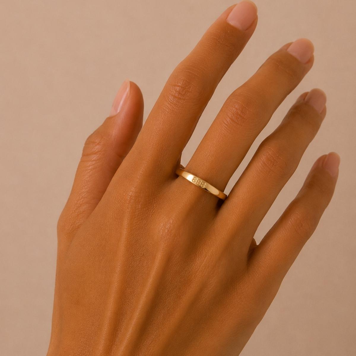 Anillo Señal · Anillo liso con grabado numérico