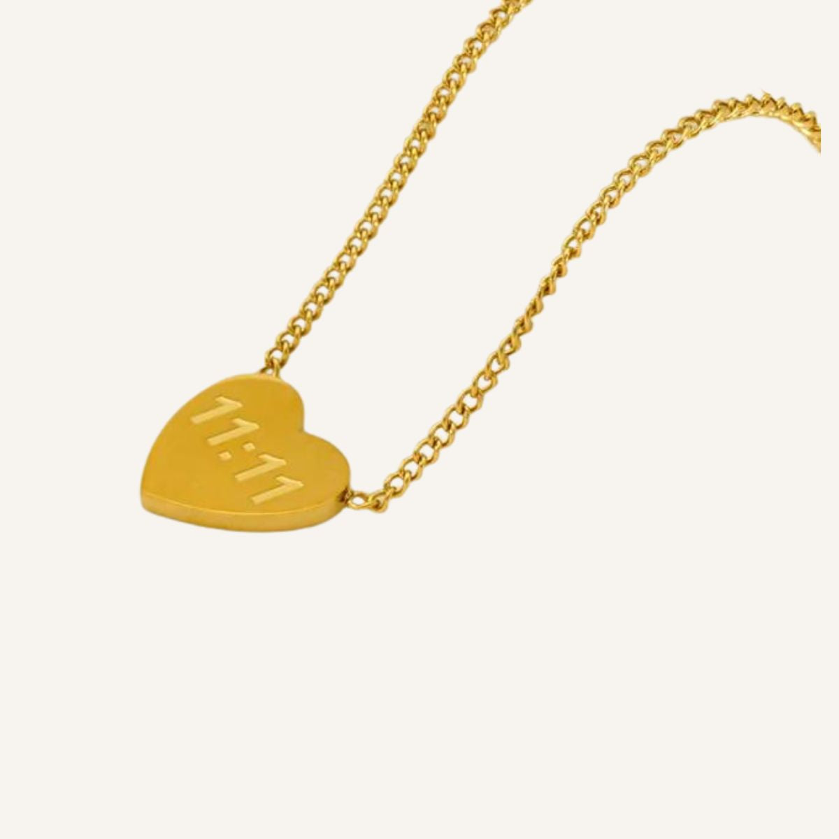 Collar 11:11 · Collar con colgante corazón grabado
