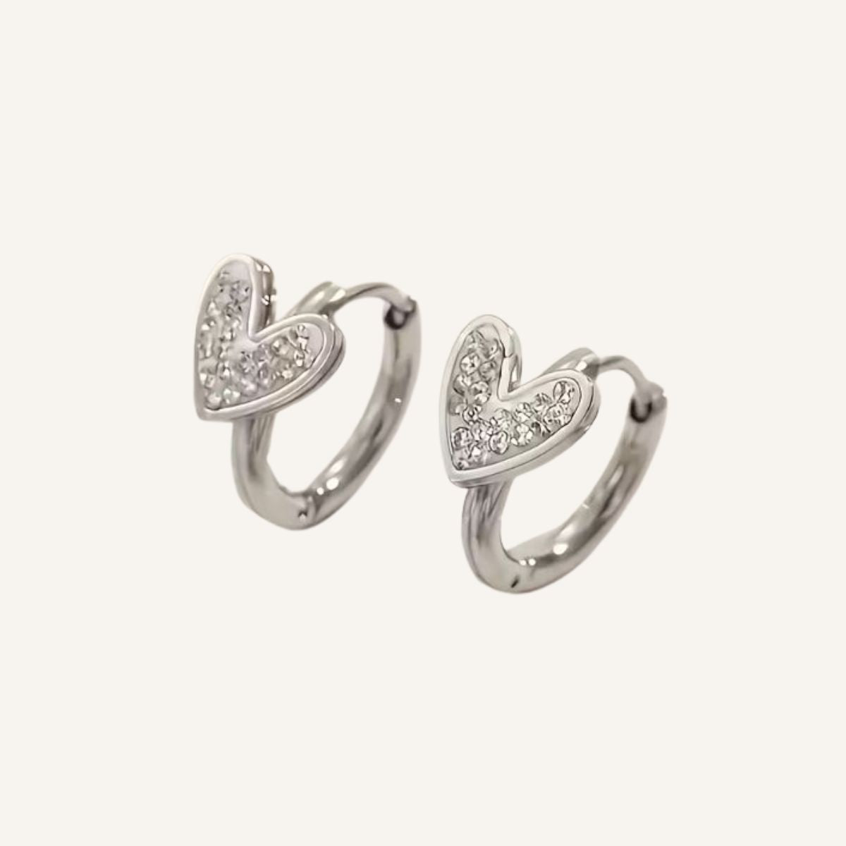 Corazón Luz · Aros con corazón y micro circones