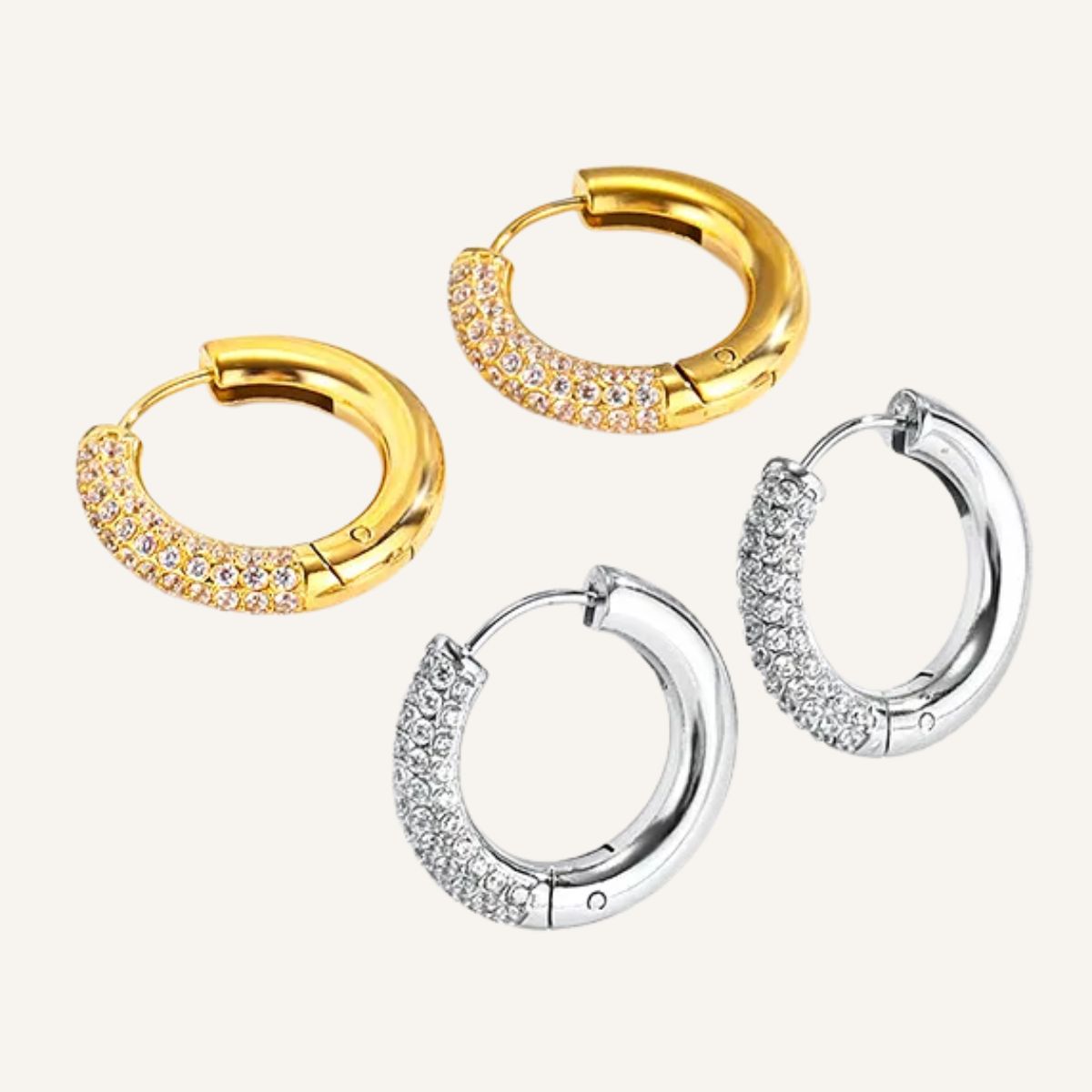 Aros Presencia · Aros huggie con circonitas